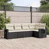 Image de vidaXL Salon de jardin 5 pcs avec coussins noir résine tressée