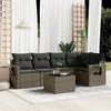 Image de vidaXL Salon de jardin 6 pcs avec coussins gris résine tressée