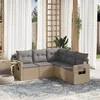 Image de Vidaxl Salon De Jardin Avec Coussins 5 Pcs Beige RÃ©sine TressÃ©e