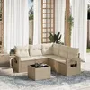 Image de Vidaxl Salon De Jardin Avec Coussins 6 Pcs Beige RÃ©sine TressÃ©e