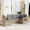 Image de Vidaxl Salon De Jardin Avec Coussins 5 Pcs Beige RÃ©sine TressÃ©e