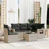 Image de vidaXL Salon de jardin 6 pcs avec coussins gris clair résine tressée