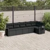 Image de Vidaxl Salon De Jardin 6 Pcs Avec Coussins Noir RÃ©sine TressÃ©e