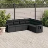 Image de Vidaxl Salon De Jardin 6 Pcs Avec Coussins Noir RÃ©sine TressÃ©e