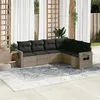 Image de vidaXL Salon de jardin 6 pcs avec coussins gris résine tressée