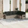 Image de vidaXL Salon de jardin 6 pcs avec coussins gris clair résine tressée
