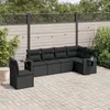 Image de Vidaxl Salon De Jardin 6 Pcs Avec Coussins Noir RÃ©sine TressÃ©e