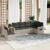 Image de vidaXL Salon de jardin 6 pcs avec coussins gris clair résine tressée