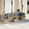 Image de vidaXL Salon de jardin avec coussins 7 pcs beige résine tressée3252576