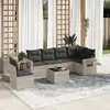 Image de vidaXL Salon de jardin avec coussins 7 pcs gris clair résine tressée