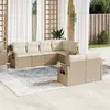 Image de vidaXL Salon de jardin avec coussins 7 pcs beige résine tressée3252745
