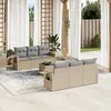 Image de Vidaxl Salon De Jardin Avec Coussins 7 Pcs Beige RÃ©sine TressÃ©e