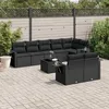 Image de Vidaxl Salon De Jardin 9 Pcs Avec Coussins Noir RÃ©sine TressÃ©e