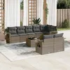 Image de Vidaxl Salon De Jardin 9 Pcs Avec Coussins Gris RÃ©sine TressÃ©e