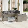 Image de vidaXL Salon de jardin 8 pcs avec coussins gris résine tressée3252777