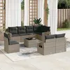 Image de Vidaxl Salon De Jardin 9 Pcs Avec Coussins Gris RÃ©sine TressÃ©e