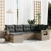 Image de vidaXL Salon de jardin 6 pcs avec coussins gris clair résine tressée3252799