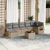 Image de Vidaxl Salon De Jardin Avec Coussins 8 Pcs Beige RÃ©sine TressÃ©e