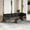 Image de vidaXL Vidaxl Salon De Jardin 8 Pcs Avec Coussins Gris Résine Tressée