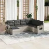 Image de vidaXL Salon de jardin avec coussins 7 pcs gris clair résine tressée