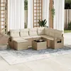 Image de Vidaxl Salon De Jardin Avec Coussins 8 Pcs Beige RÃ©sine TressÃ©e
