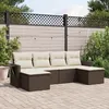 Image de Vidaxl Salon De Jardin Avec Coussins 6 Pcs Marron RÃ©sine TressÃ©e