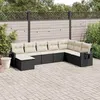 Image de vidaXL Salon de jardin 8 pcs avec coussins noir résine tressée3252893