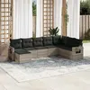 Image de vidaXL Salon de jardin 8 pcs avec coussins gris clair résine tressée