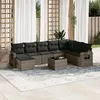 Image de vidaXL Salon de jardin 9 pcs avec coussins gris résine tressée3252907