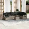 Image de vidaXL Salon de jardin 9 pcs avec coussins gris clair résine tressée