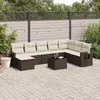 Image de Vidaxl Salon De Jardin Avec Coussins 9 Pcs Marron RÃ©sine TressÃ©e