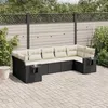 Image de vidaXL Salon de jardin 7 pcs avec coussins noir résine tressée3252923