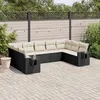 Image de vidaXL Salon de jardin 9 pcs avec coussins noir résine tressée