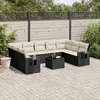 Image de Vidaxl Salon De Jardin 10 Pcs Avec Coussins Noir RÃ©sine TressÃ©e