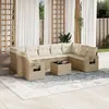 Image de Vidaxl Salon De Jardin Avec Coussins 10 Pcs Beige RÃ©sine TressÃ©e