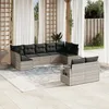 Image de Vidaxl Salon De Jardin 9 Pcs Avec Coussins Gris Clair RÃ©sine TressÃ©e