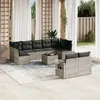 Image de Vidaxl Salon De Jardin Avec Coussins 10 Pcs Gris Clair RÃ©sine TressÃ©e