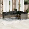 Image de vidaXL Vidaxl Salon De Jardin 9 Pcs Avec Coussins Gris Résine Tressée