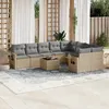 Image de Vidaxl Salon De Jardin Avec Coussins 10 Pcs Beige RÃ©sine TressÃ©e