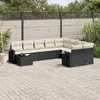 Image de vidaXL Vidaxl Salon De Jardin 10 Pcs Avec Coussins Noir Résine Tressée