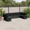 Image de Vidaxl Salon De Jardin 10 Pcs Avec Coussins Noir RÃ©sine TressÃ©e