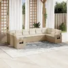 Image de Vidaxl Salon De Jardin Avec Coussins 10 Pcs Beige RÃ©sine TressÃ©e