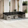 Image de vidaXL Salon de jardin 11 pcs avec coussins gris clair résine tressée3253019