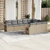 Image de vidaXL Vidaxl Salon De Jardin Avec Coussins 10 Pcs Beige Résine Tressée