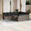 Image de Vidaxl Salon De Jardin 11 Pcs Avec Coussins Gris RÃ©sine TressÃ©e
