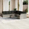 Image de Vidaxl Salon De Jardin 11 Pcs Avec Coussins Gris Clair RÃ©sine TressÃ©e