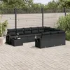 Image de Vidaxl Salon De Jardin 11 Pcs Avec Coussins Noir RÃ©sine TressÃ©e