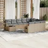 Image de Vidaxl Salon De Jardin 11 Pcs Avec Coussins Beige RÃ©sine TressÃ©e