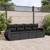 Image de vidaXL Salon de jardin 4 pcs avec coussins noir résine tressée3253412