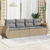 Image de vidaXL Salon de jardin avec coussins 4 pcs beige résine tressée3253416